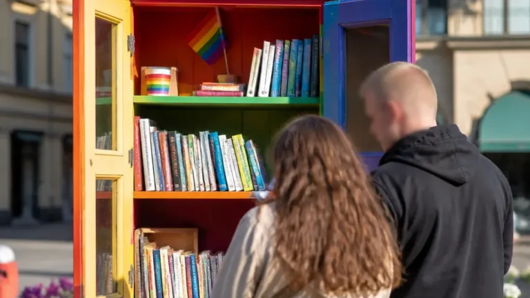Regnbågsskåp på Stortorget lyfter hbtq-litteratur i Katrineholm