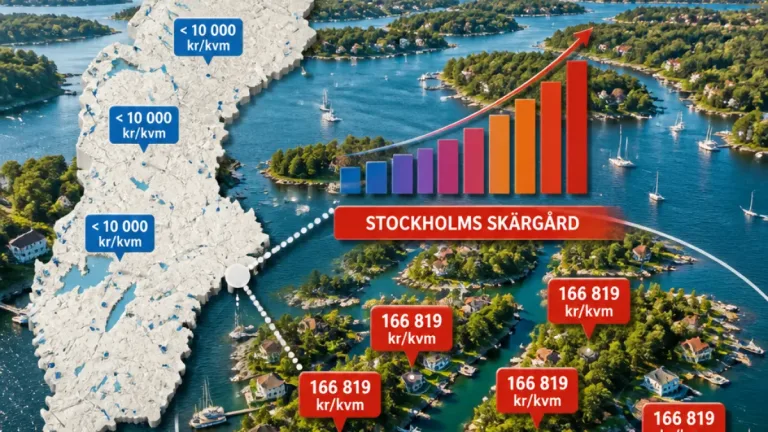 Sjötomter i Stockholmsområdet kostar tio gånger mer än i norra Sverige