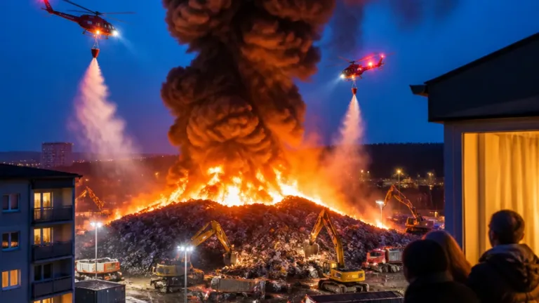 Stor brand vid Fågelmyra i Borlänge – boende uppmanas undvika röken