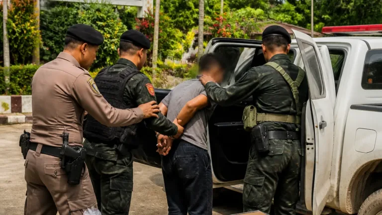 จับกุมผู้ต้องสงสัยคดีรุนแรงในจังหวัดนราธิวาส ตร.และทหารพรานคุมตัวสอบเข้ม