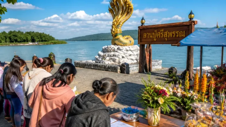 ชาวบ้านฮือรวมชื่อสอบผู้ใหญ่บ้าน ปมขัดแย้งสร้างปู่ศรีสุพรรณนาคราชในอ่างเก็บน้ำ