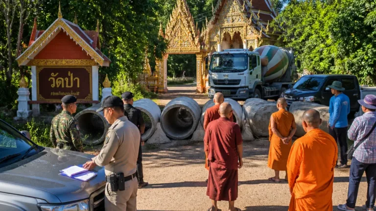 ชาวบ้าน-พระวุ่น วัดป่าอดุลยารามขอนแก่นขัดแย้งที่ดิน 21 ไร่ ปิดทางเข้าออกชั่วคราว