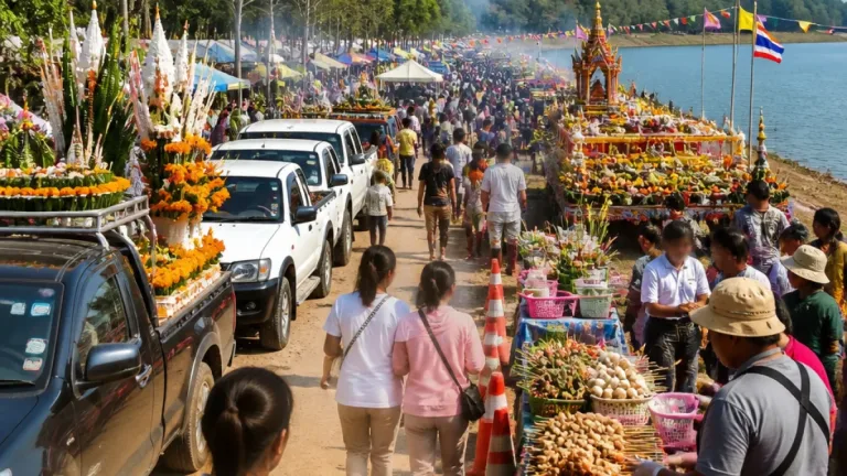 ชาวสกลนครแห่แก้บนปู่ศรีสุพรรณนาคราช นักท่องเที่ยวหมื่นคนคึกคักเศรษฐกิจชุมชนพีก