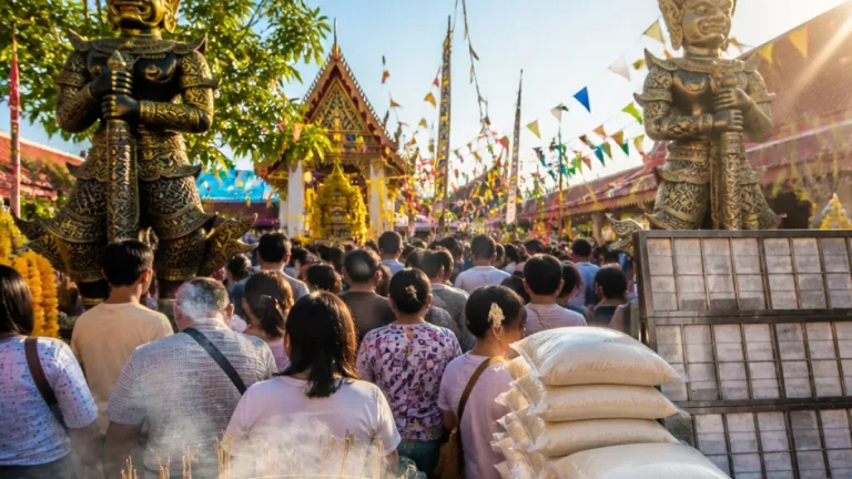 ชาวสุพรรณแห่ส่องเลขธูปหน้าองค์ท้าวเวสสุวรรณ วัดพังม่วง อายุมหาเถร 49 ปี ดันลอตเตอรี่เกลี้ยงแผง