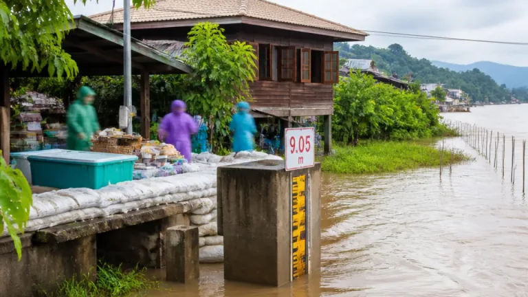 เชียงรายเฝ้าระวังแม่น้ำโขงระดับสูงแตะ 9.05 เมตร เตือนชาวลุ่มต่ำเตรียมย้ายทรัพย์สิน