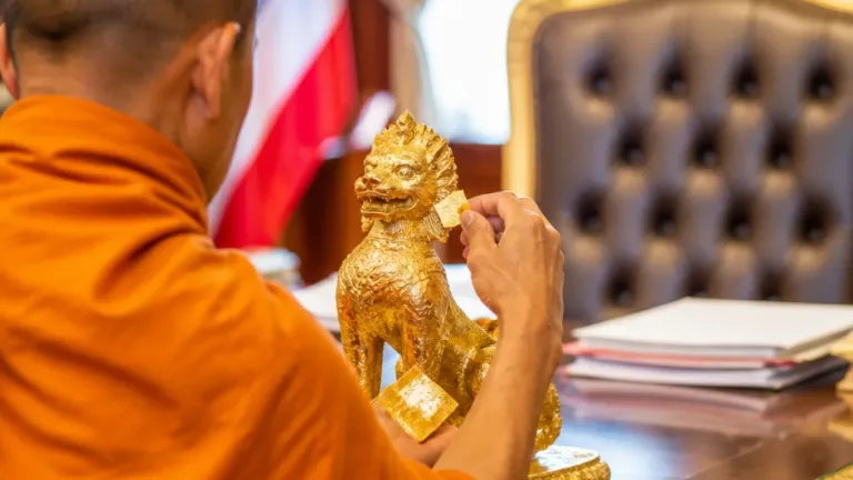เกจิเมืองตรังขึ้นตึกไทยคู่ฟ้า เจิม-ลงยันต์บนโต๊ะทำงานให้นายกฯ ก่อนวันคล้ายวันเกิด