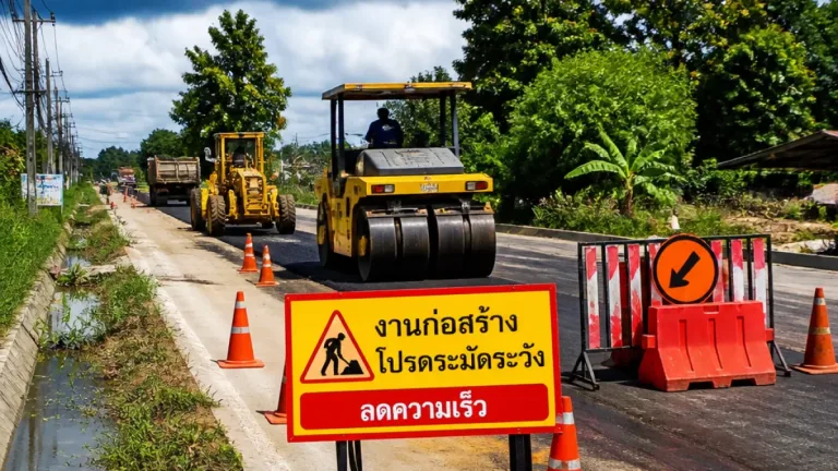 แขวงทางหลวงชนบทพัทลุงยกระดับผิวถนน พท.5050 เตรียมรับน้ำท่วม ลดความเสี่ยงการสัญจร