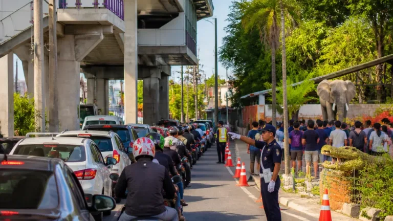 คลิปไวรัลดันคนแห่เที่ยวฟาร์มจระเข้สมุทรปราการ รถติดสะสมยาวถึงใต้บีทีเอสเคหะฯ