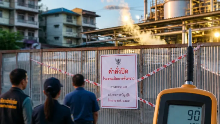 คพ.ลุยตรวจโรงงานย่านบ่อทอง–บ้านบึง พบ VOCs สูงสุด 90 ppm สั่งปิดถาวร 1 แห่ง