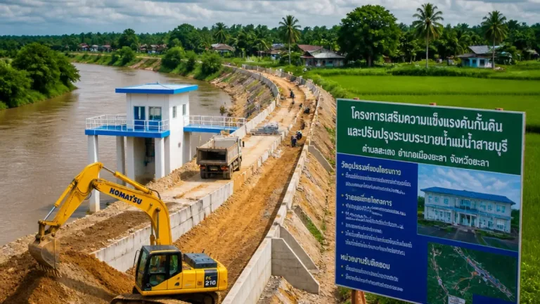 กรมชลฯ เสนอโครงสร้างคันกั้นน้ำ 2 โครงการ เร่งเพิ่มประสิทธิภาพป้องกันอุทกภัยในยะลา