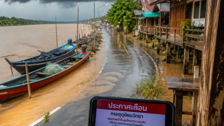กรมอุตุฯ เตือน 'บึงกาฬ' เฝ้าระวังฝนตกหนัก-เสี่ยงน้ำท่วมฉับพลันระหว่าง 18–21 ส.ค.