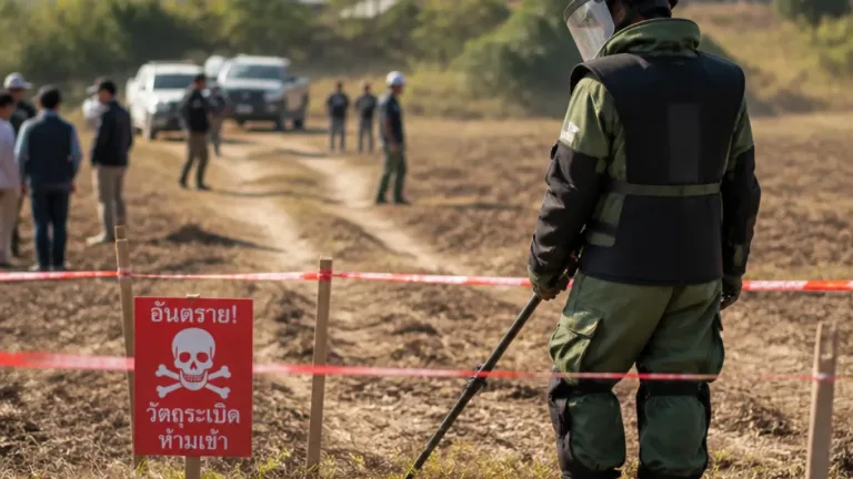 กองทัพเร่งเก็บกู้ทุ่นระเบิดชายแดน สุรินทร์–ศรีสะเกษ เจอวัตถุระเบิดรวม 81 ชิ้น