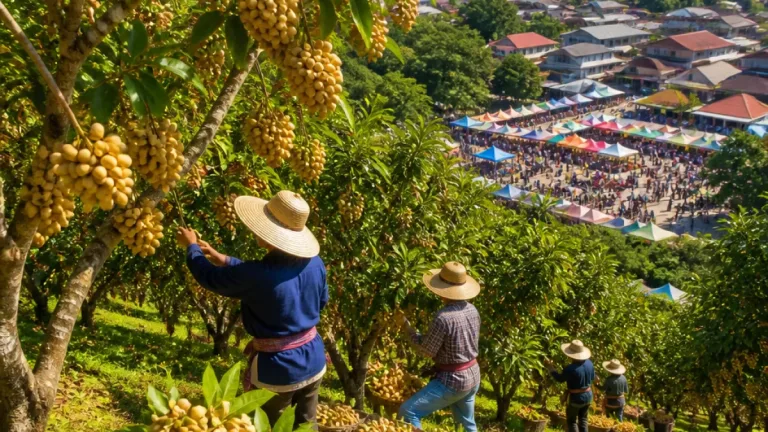 ลับแลเหลืองอร่าม เปิดฤดูกาลลางสาด–ลองกองหวาน คาดผลผลิตปีนี้สร้างรายได้กว่า 700 ล้านบาท
