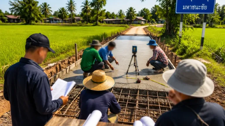 ป.ป.ช. ยโสธร บุกสแกนโครงการถนนคอนกรีต อบต.ม่วง เน้นสเปก-ความหนาตาม TOR