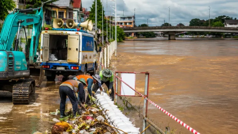 ผู้ว่าฯ เชียงราย-ท่าขี้เหล็ก ประสานรับมือแม่น้ำสาย ระดับน้ำสูงกว่าตลิ่งแต่ยังไม่ล้นชุมชน