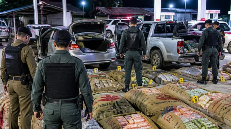 ปฏิบัติการสกัดกลางดึกในศรีสะเกษ ยึดยาบ้ากว่า 4 ล้านเม็ด จับ 4 ผู้ต้องหา รวมเยาวชน 17 ปี