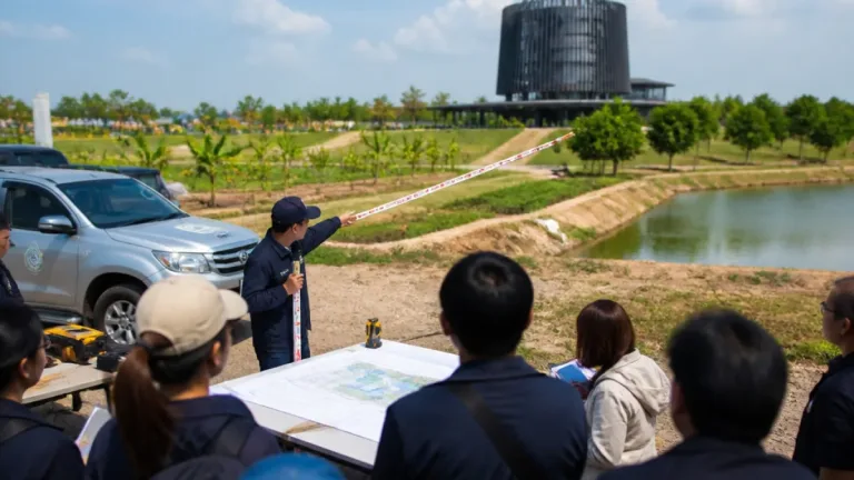 รัฐมนตรีประจำสำนักนายกฯ ลงพื้นที่ตรวจแผนปรับปรุงแหล่งกักเก็บน้ำมูลนิธิพระดาบสที่บางปลา