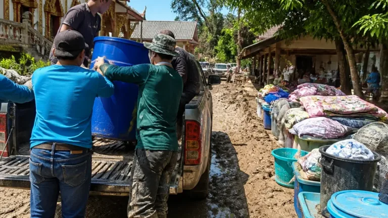 ส.ส.พะเยา-พันธมิตรลงปัว น่าน เร่งส่งถัง 100–200 ลิตรและสิ่งของช่วยชาวบ้านเดือดร้อนจากน้ำท่วม