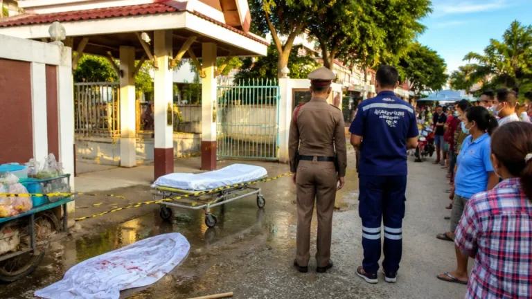 สลดหน้าโรงเรียนดังอยุธยา รปภ.ใช้มีดแทงนักการภารโรงเสียชีวิต ก่อนหลบหนี