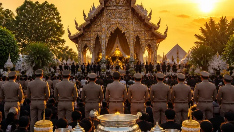 ศรัทธาแน่นวัด หนองบัวระเหว พิธีพระราชทานน้ำหลวงสรงศพ ‘หลวงปู่จื่อ’ นายกฯจังหวัดนำพิธี