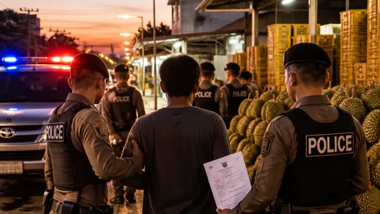 ตำรวจจันทบุรีจับเจ้าของล้งทุเรียนตามหมายจับ คดีพรากผู้เยาว์-ล่วงละเมิดลูกจ้าง