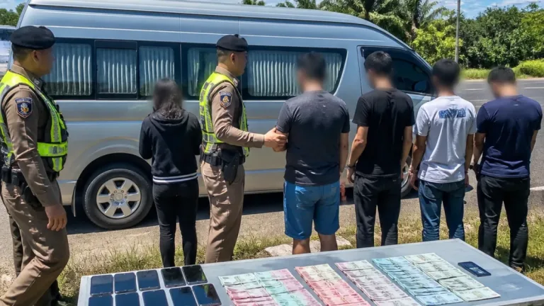 ตำรวจทางหลวงชุมพรสกัดรถตู้ ยึด 5 ชาวจีน-รวบ 2 คนไทย พบเชื่อมโยงแก๊งคอลเซ็นเตอร์