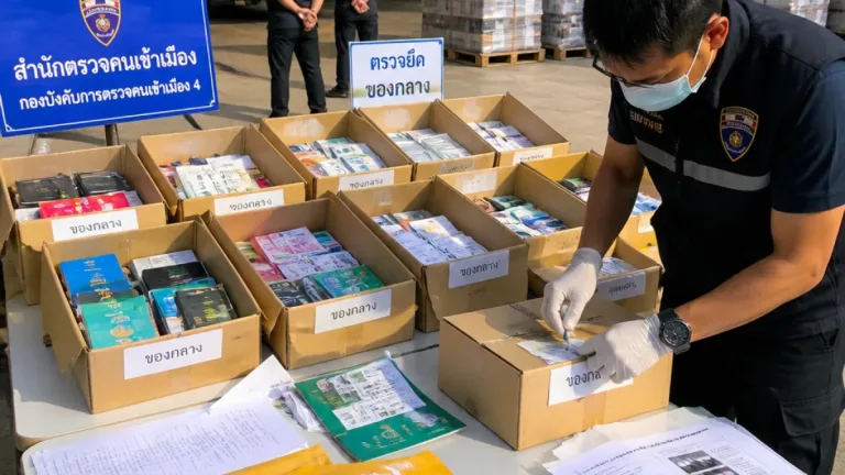 ตม.หนองคายขยายผลยึดพัสดุ 13 กล่อง พบบัญชีม้า-ซิมผี-โทรศัพท์เชื่อมเครือข่ายสแกมเมอร์ลาว