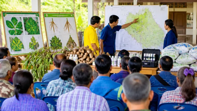 อำนาจเจริญเร่งสร้างความรู้ให้เกษตรกร ป้องกันโรคใบด่างมันสำปะหลังลดผลกระทบรายได้ชุมชน