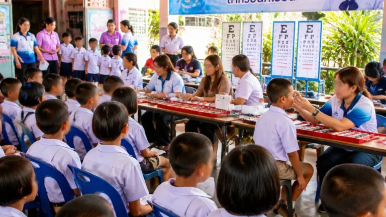 อบจ.สมุทรสาครคัดกรองสายตาเด็กนักเรียน แจกแว่น 936 ราย เสริมการเรียนรู้ในยุคดิจิทัล