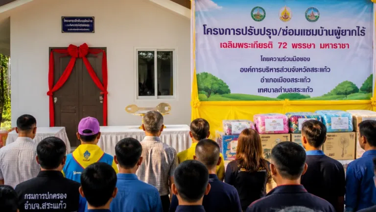 อบจ.สระแก้วส่งมอบบ้านใหม่ให้ชุมชนบ้านเก่าเขาฉกรรจ์ ยกระดับคุณภาพชีวิตชาวบ้าน