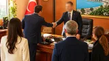 Araklı'da BTP heyeti belediyeyi ziyaret etti: İl başkanı Nihat Hekimoğlu makamda