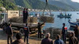 Rize Balıkçı Köyü'nde kafes tartışması: Nöbete müdahale, dört gözaltı ve malzemenin limana indirilmesi