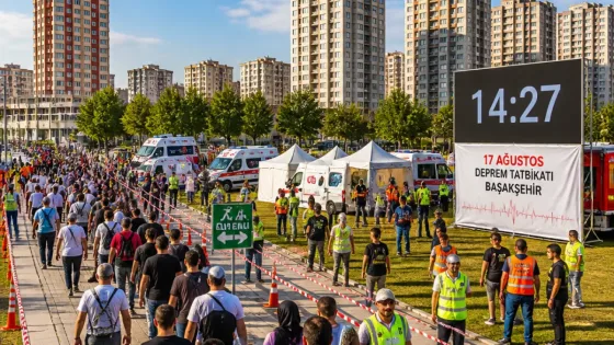 Başakşehir'de geniş çaplı deprem tatbikatı: 3 binden fazla kişi 14 dakika 27 saniyede tahliye edildi