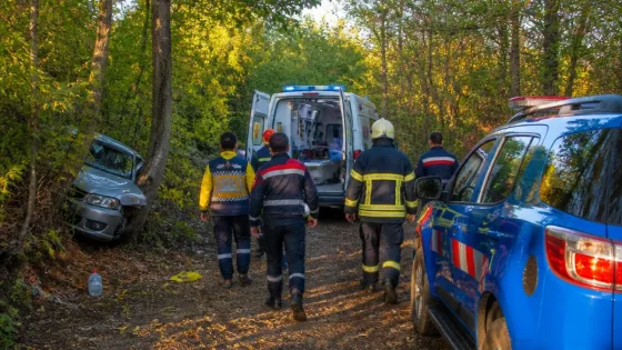 Bartın'da Büyükkızılkum'da otomobil ormana girip ağaca çarptı: 3 kişi yaralandı