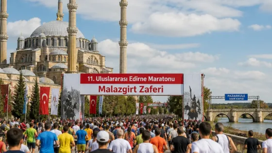 Edirne’de 11. Uluslararası Maraton: 16 ülkeden 1.071 sporcu Selimiye’den koştu