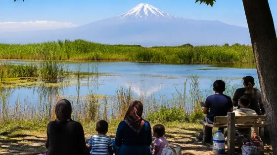 Iğdır’da sıcaklardan kaçış: Karasu Sazlığı ailelerin serinleme adresi