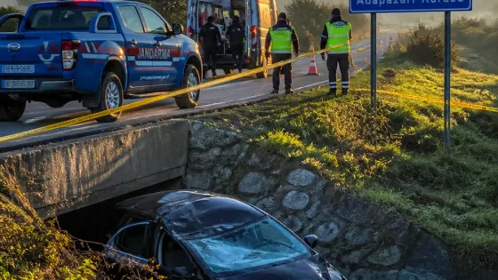 Karasu istikametindeki D-650'de kaza: Menfeze düşen araçtaki kooperatif başkanı yaşamını yitirdi