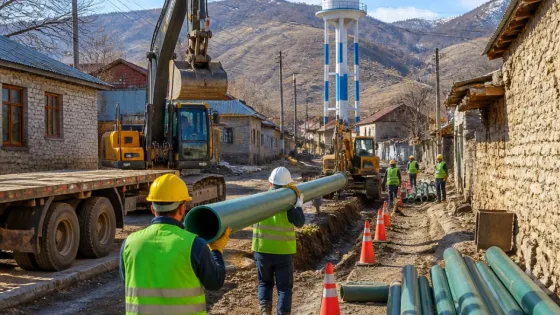 Karlıova'da Taşlıçay ve Toklular köylerinde içme suyu hattı çalışmaları hızlandı