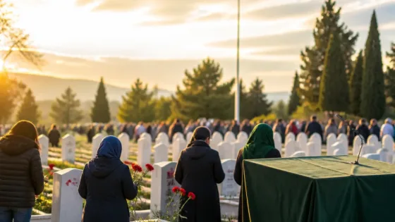 Körfez'de 17 Ağustos anması: Asri Mezarlıkta dualar ve karanfil bırakma töreni