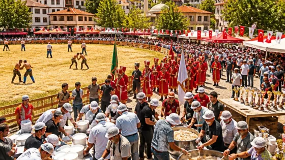 Mudurnu Hacıhalimler'te Hacet Bayramı: Güreş, Mehter ve Etli Pilavla Panayır Havası