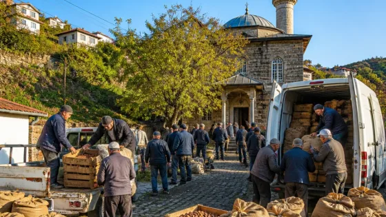 Ordu Çatalpınar'da mahalle dayanışması: 600 kilo fındık camiye bağışlandı