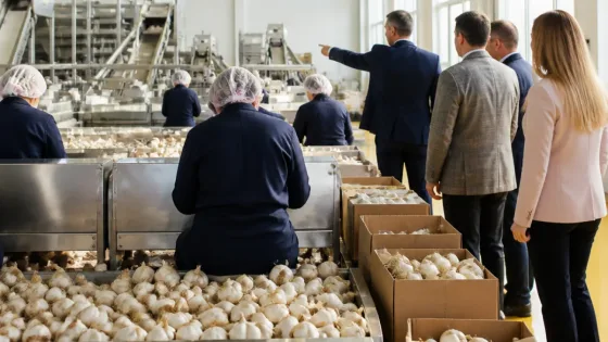Taşköprü Kaymakamı Demirdağ, Edovital Garlic & More tesisinde üretim sürecini inceledi