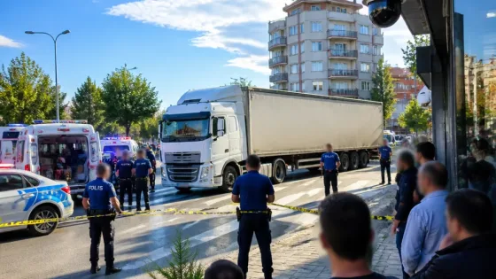 Uşak'ta Orhan Dengiz Bulvarı'nda tırın çarptığı yaya yaşamını yitirdi
