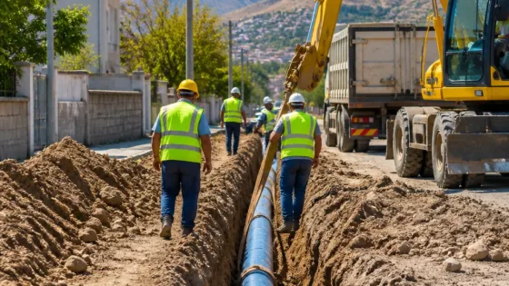 Van Bostaniçi'nde 500 hanenin su sorunu 6 kilometrelik hatla giderildi