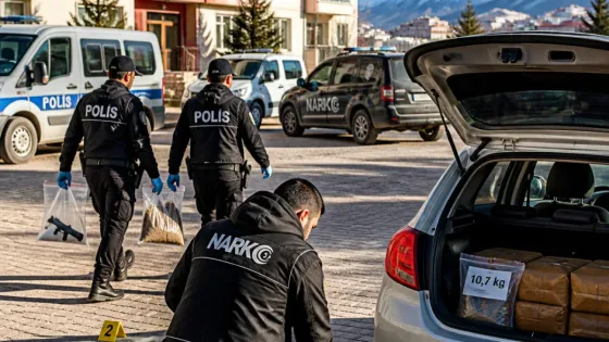 Yüksekova’da eş zamanlı operasyon: 12 gözaltı, araçta 10,7 kilogram skunk ele geçirildi