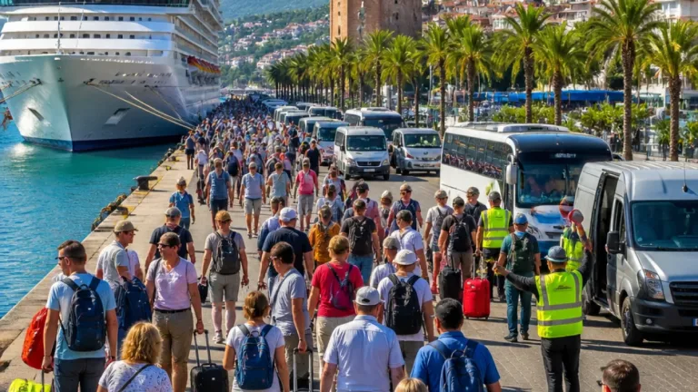 Alanya iskelesine demirleyen lüks kruvaziyer 1.807 turist getirdi