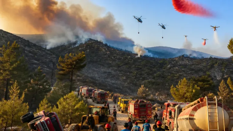 Aydın Kuyucak’ta orman yangını: Zorlu arazi ve kuvvetli rüzgarla mücadele sürüyor