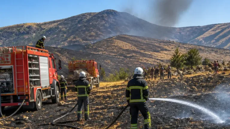 Besni'de dağlık ve mera alanlarında çıkan yangın itfaiye ekipleri tarafından kontrol altına alındı