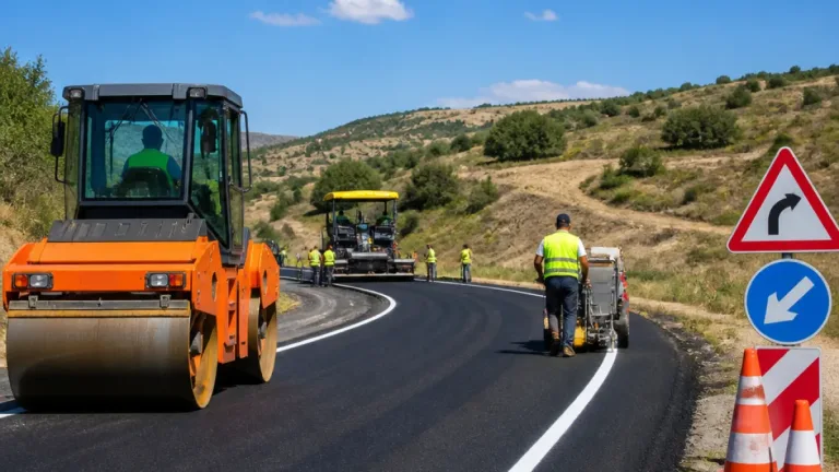 Bilecik genelinde 40 kilometre sıcak asfalt: Köy yolları ve işaretlemeler yenileniyor