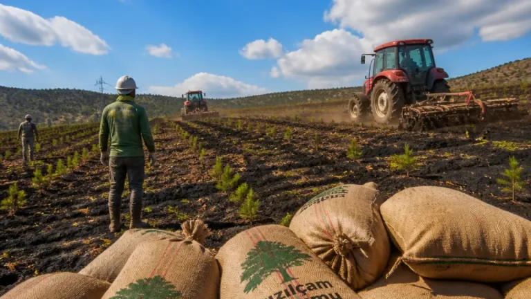 Dörtyol’da yanan 500 hektarlık saha yeniden yeşilleniyor: 1.500 kg tohum serpildi